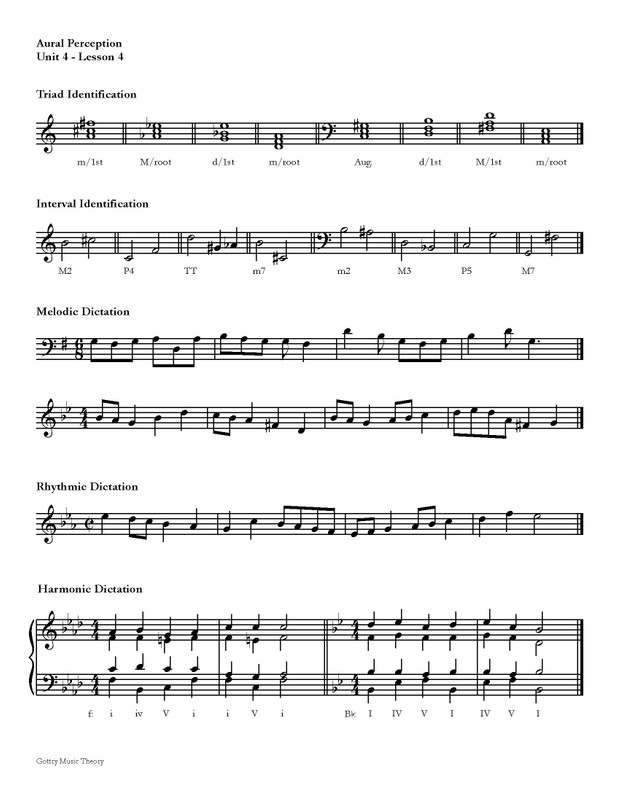 Aural Perception Worksheets - Semester 1 Instructor