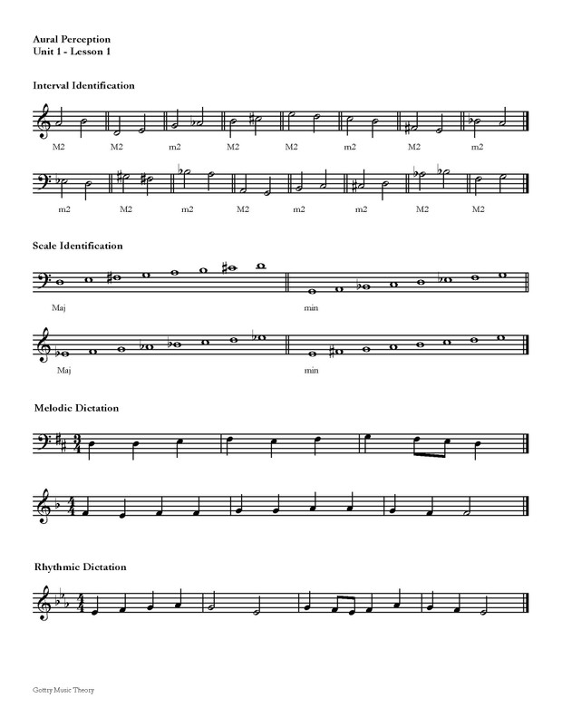 Aural Perception Worksheets - Semester 1 Instructor