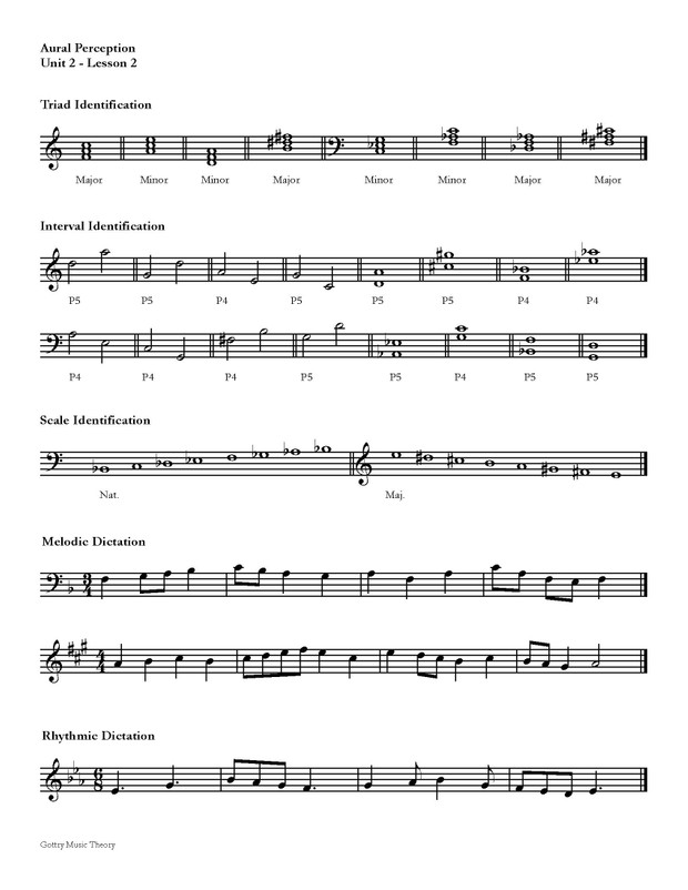 Aural Perception Worksheets - Semester 1 Instructor