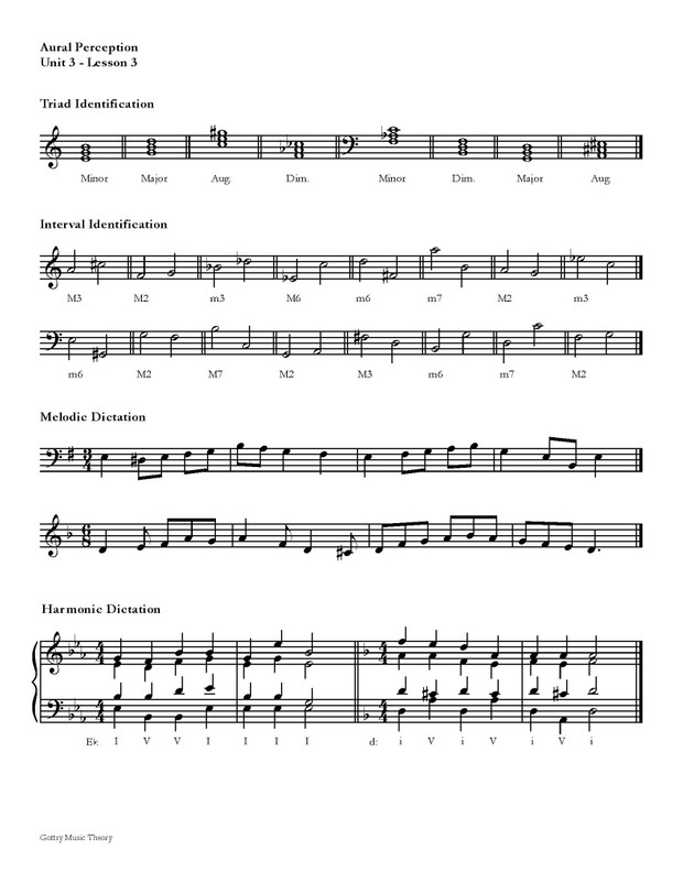 Aural Perception Worksheets - Semester 1 Instructor