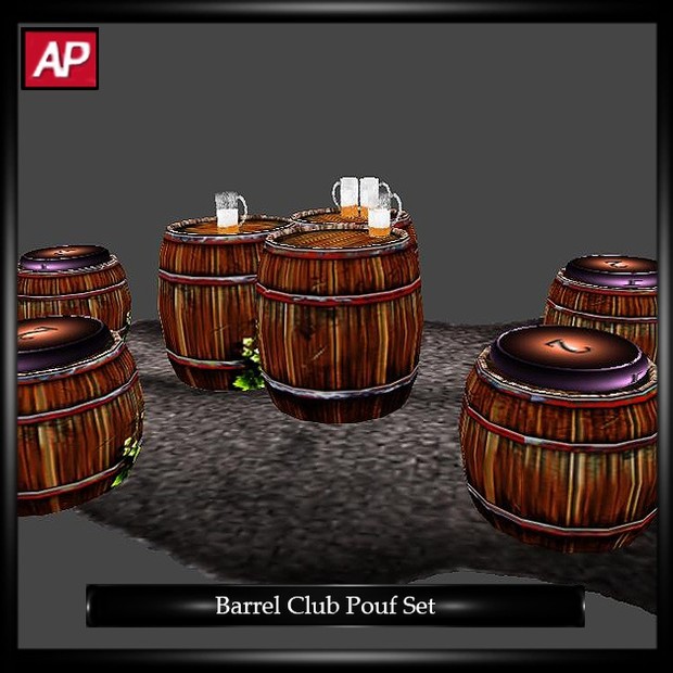 Barrel Club Pouf Set