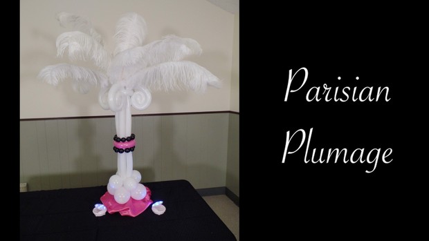Parisian Plumage Balloon Centerpiece Design by Melissa Vinson