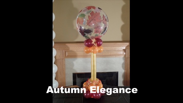 Autumn Elegance Balloon Centerpiece Design by Anne McGovern