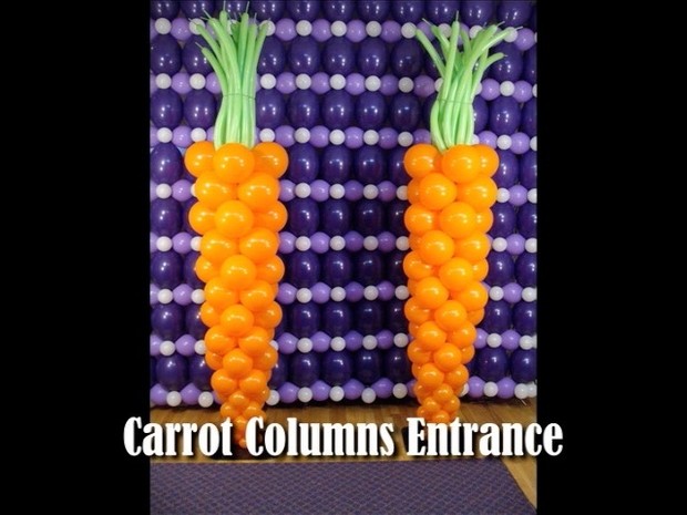 Easter Bunny Carrot Balloon Column Design by Steven Jones