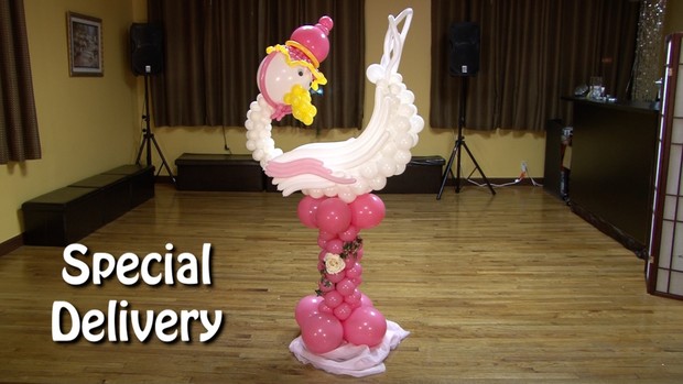 Special Delivery Stork Balloon Animal Sculpture by Alexa Rivera