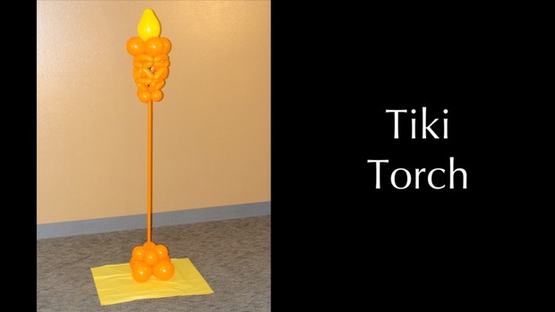 Tiki Torch Balloon Column Design by Melissa Vinson
