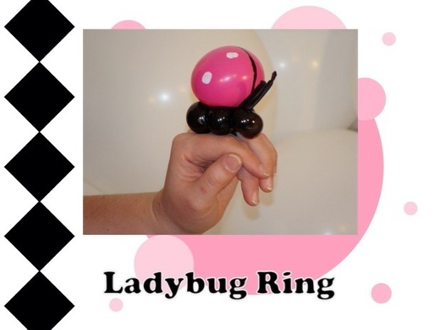 Ladybug Balloon Animal Ring Design by Melissa Vinson