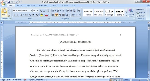 Reflect on the rights and freedoms