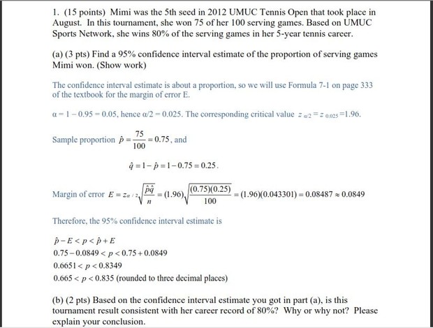 STAT 200 QUIZ 3 Solutions