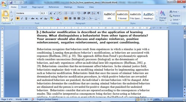 Behavior modification is described as the application of learning theory