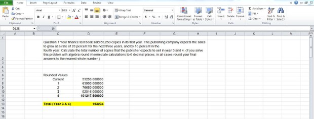 Your finance text book sold 53,250 copies in its first year.