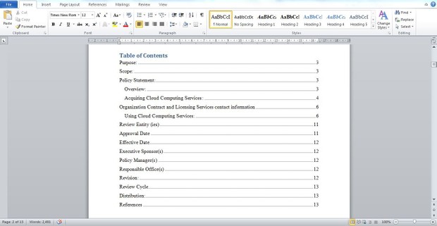 Project 6 - Cloud Computing Security Policy