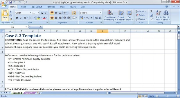 QRB_501_quantitative_class (Case 8-3 Template & Case 9-1 Template)