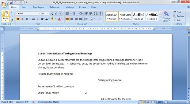 Assignment Intermediate Accounting II Week 4