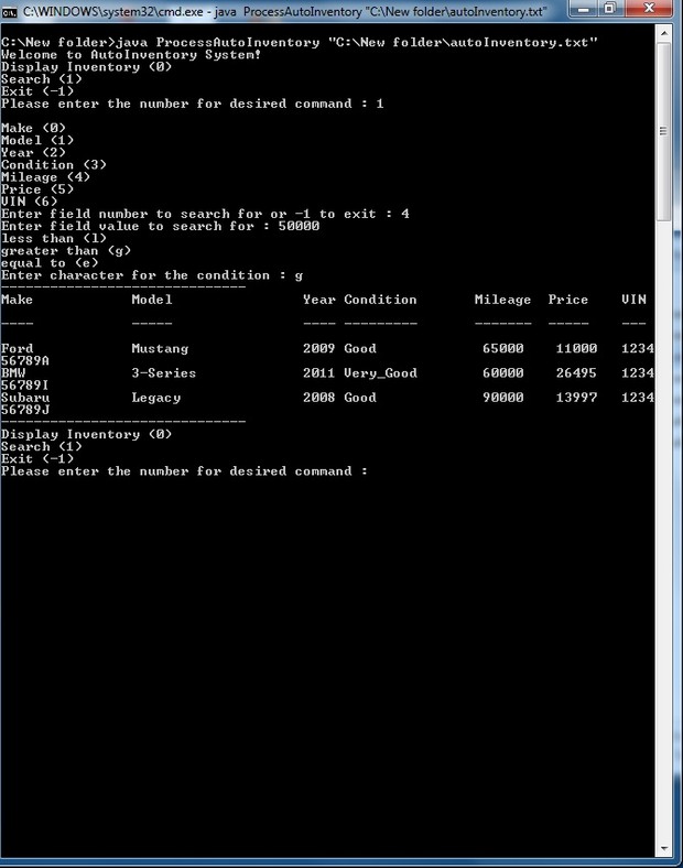 Module 5 AutoInventory Java code