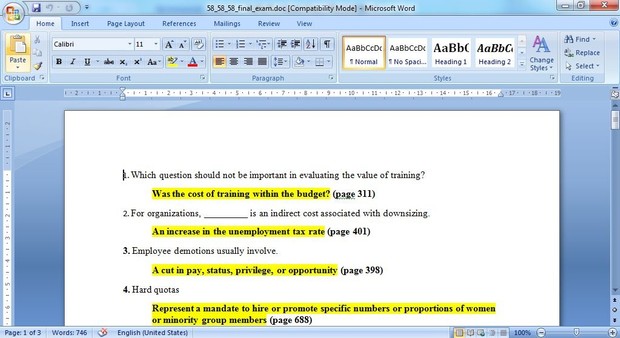 FINAL EXAM HRM/531 Human Capital Management