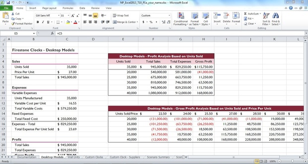 New Perspectives Excel 2013 Tutorial 10: SAM Project 1a Firestone Clock Company