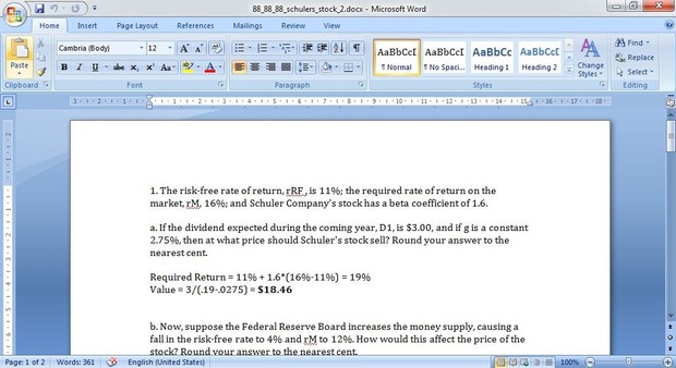 The risk-free rate of return