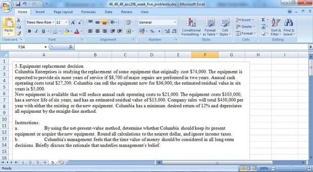 ACC206 Week Five Problems