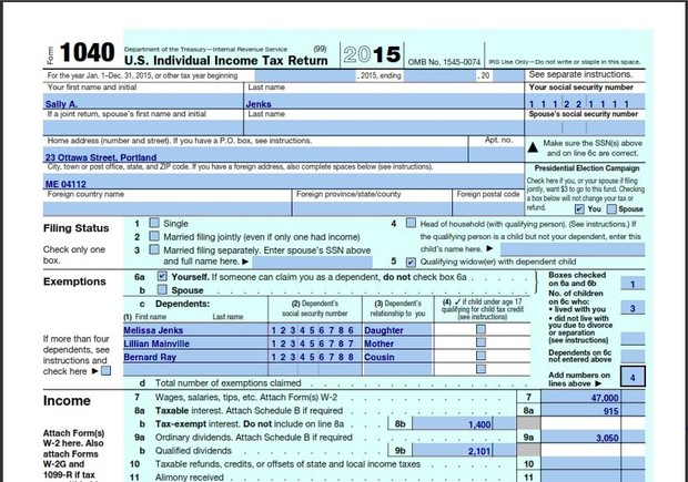 INDIVIDUAL TAX RETURN PROJECT SALLY JENKS