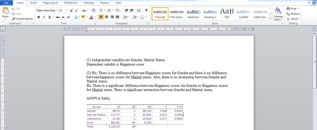 Assignment 2: Analyzing with ANOVA