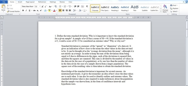 1. Define the term standard deviation