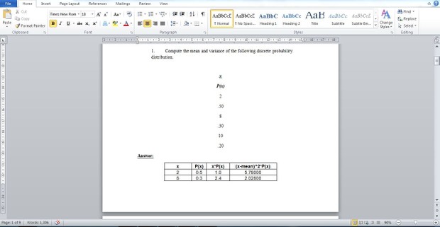 MA260 Statistical Analysis I Assignment 05