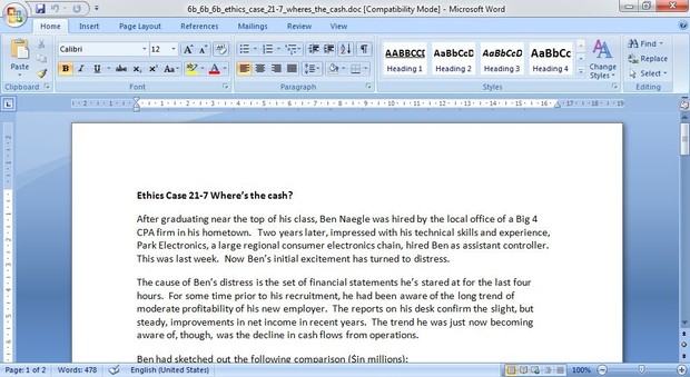 Ethics Case 21-7 Where’s the cash?