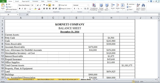 Kornett company during its first fiscal year ended December 31, 2016 were as follows