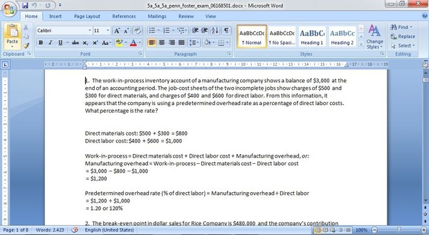 Penn Foster Exam 06168501