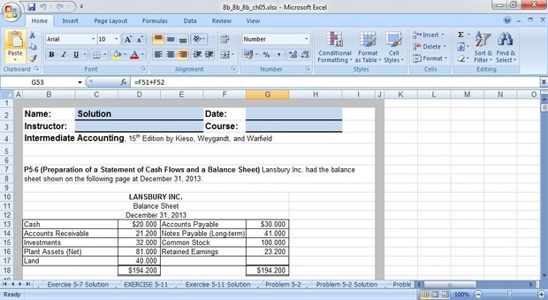 Intermediate Accounting, 15th Edition by Kieso, Weygandt, and Warfield - Excel Template Chapter 5