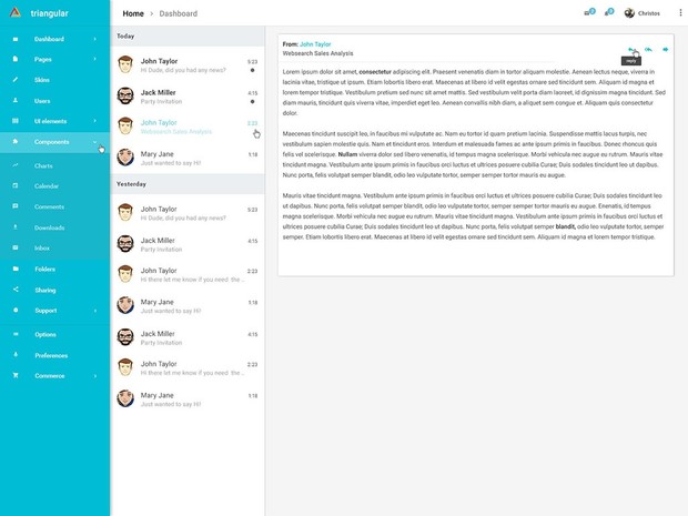 Triangular - Material Design PSD Admin Template