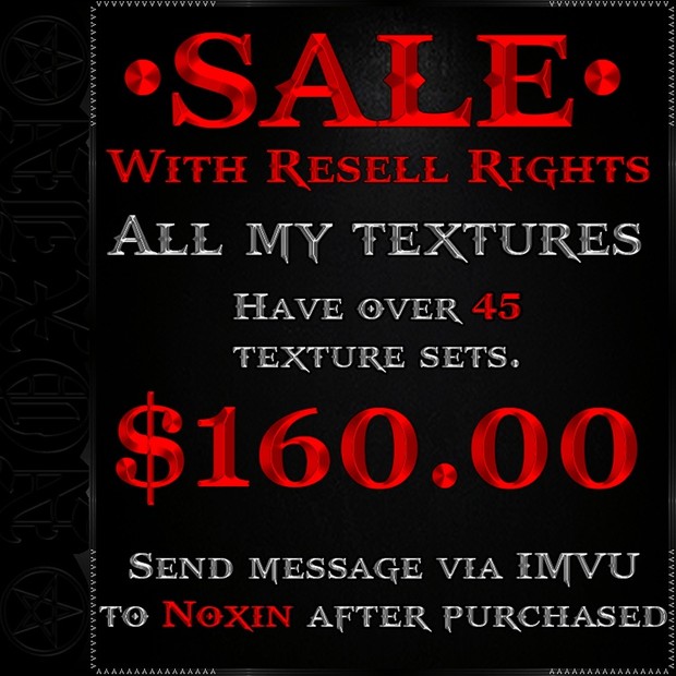 SALE ON ALL MY TEXTURES WITH RESELL RIGHTS