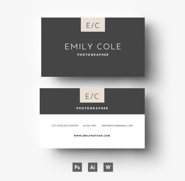 Easy Editable Business Card Template/ Layered PSD File