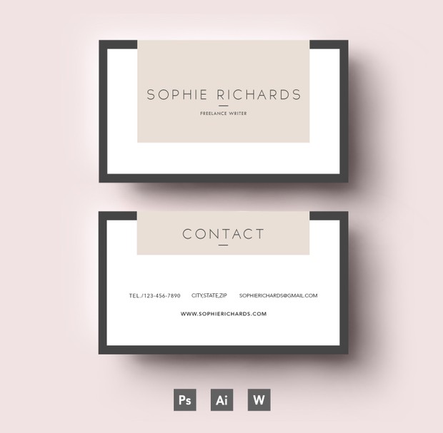 Editable Business Card Template/ Layered PSD File