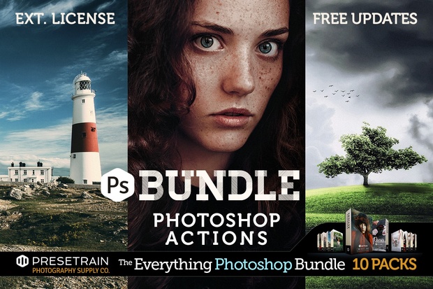 Pro Photoshop Actions Bundle - The Everything Photoshop Bundle by Presetrain Co.