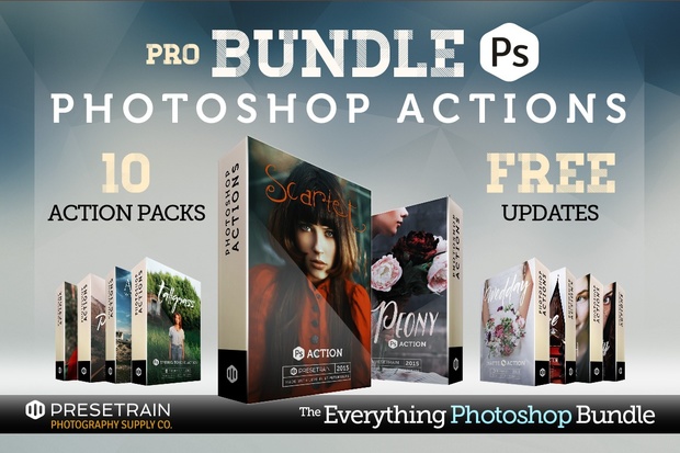 Pro Photoshop Actions Bundle - The Everything Photoshop Bundle by Presetrain Co.