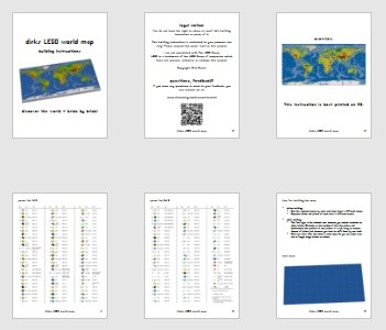 dirks LEGO world map - LDD-file, instructions, parts list