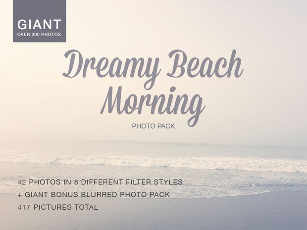 Giant Dreamy Beach Morning Photo Pack