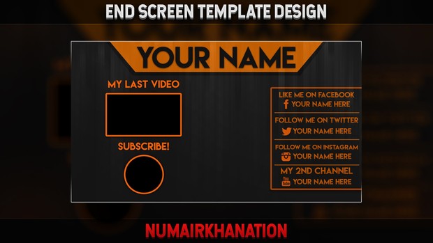 youtube end screen template numairkhanation