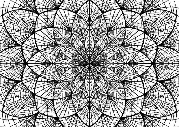 Sacred Geometry Flower design Mandala Coloring