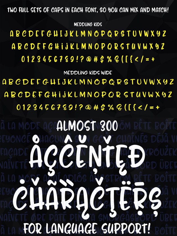 Meddling Kids: an all-caps handwriting font pair!