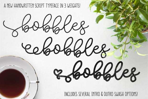 Bobbles: a Script Font in 3 Weights!