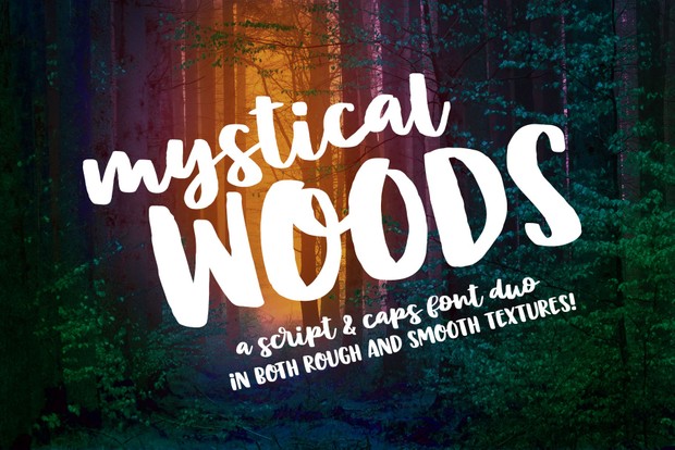 Mystical Woods - a script and caps font duo!