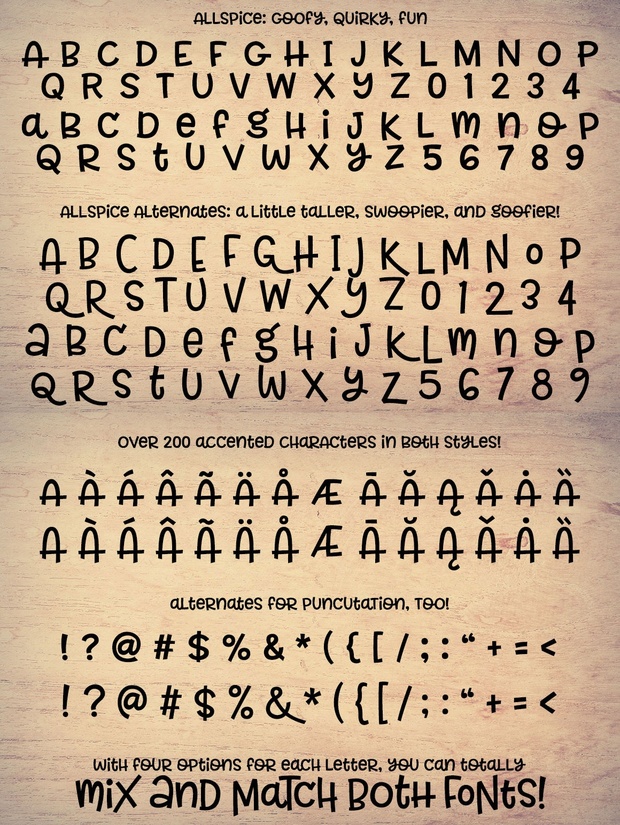 Allspice: a fun mixed-case font!