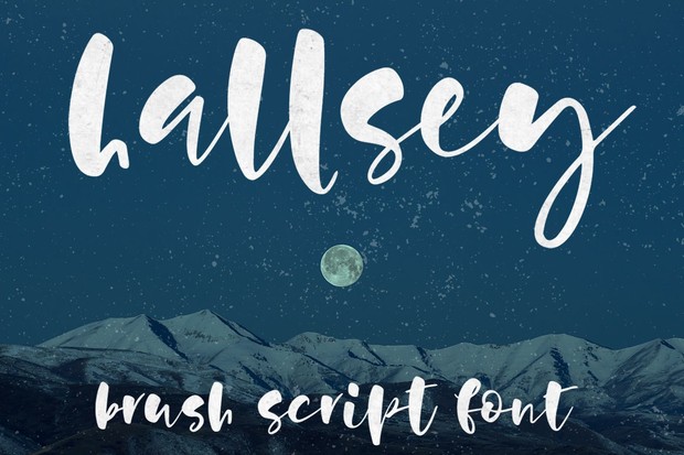 Hallsey: all-lowercase brush script font!