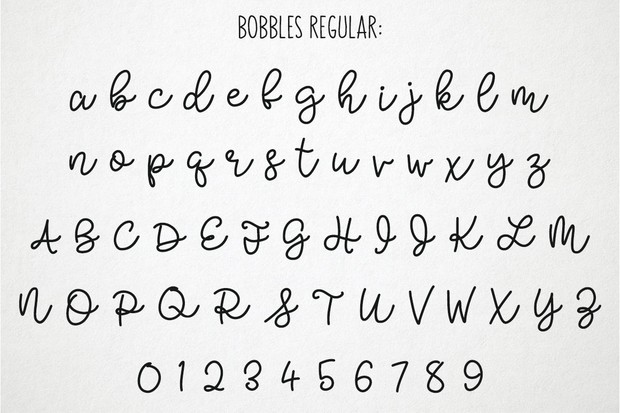 Bobbles: a Script Font in 3 Weights!