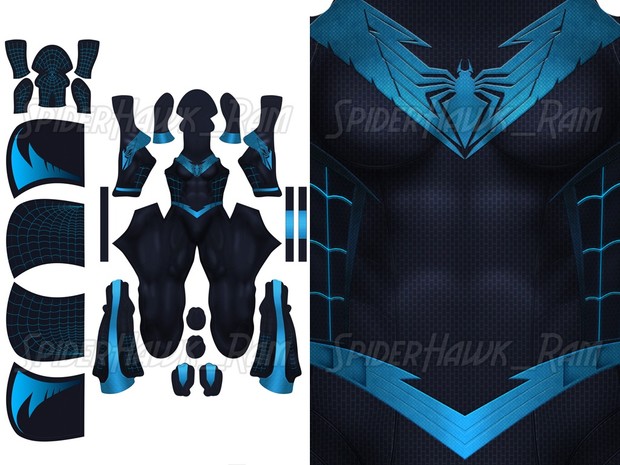 Nightwing Spiderman Female Pattern (Hooded ver.)