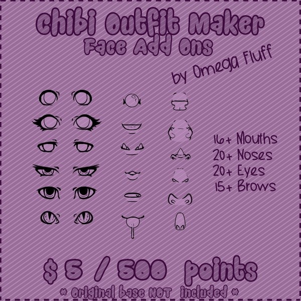 Chibi Outfit Maker FACE Add Ons