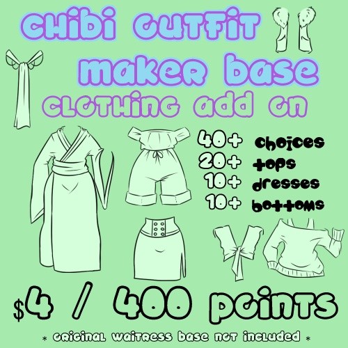 Waitress Chibi Outfit Maker CLOTHING Add On